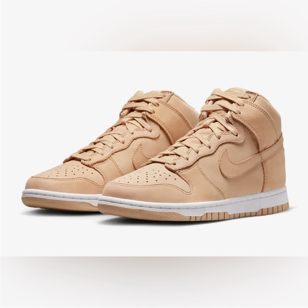 Nike Dunk High Premium Tan Leather Sneakers 9.5